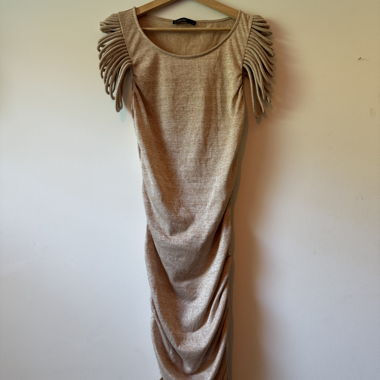 Beiges Fransen-Kleid (SuperTrash)