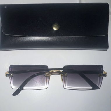 unisex schwarze quadratische Sonnenbrille 