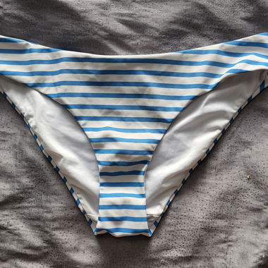 Bas de bikini rayé bleu