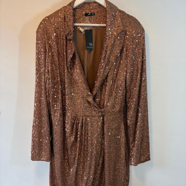 New Bronze Sequin Blazer Dress