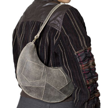 Y2K Demi-Moon Suede Crossbody Bag