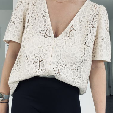 Lace button blouse