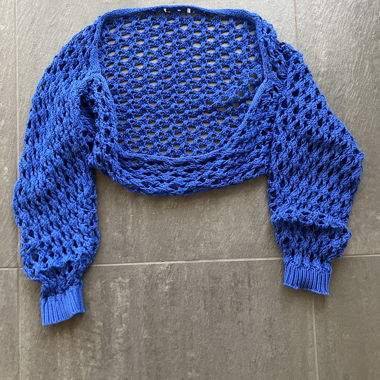 Blue Crochet Knit Bolero