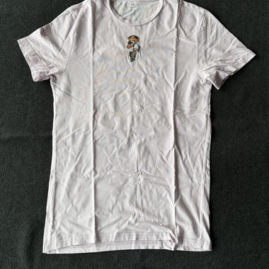 T-shirt bianco / rosa con stampa