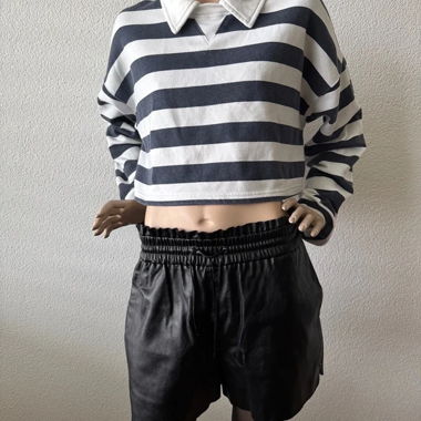 crop-pullover a righe