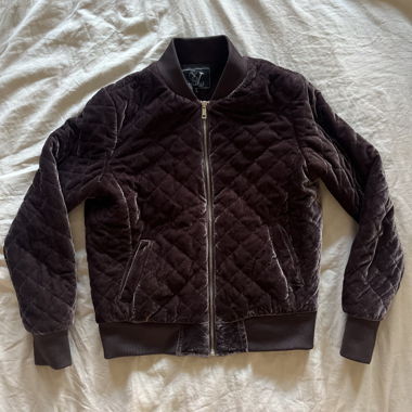 y2k Indiesleaze Plum/Maroon Velvet Bomber Jacket