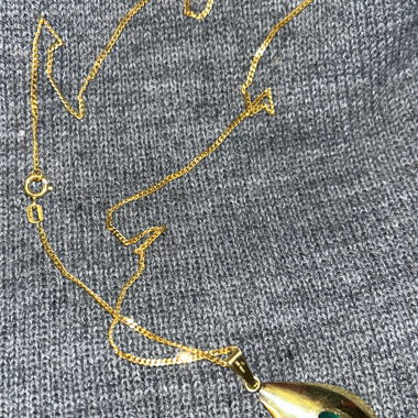 Gold-colored Necklace with Teardrop Pendant