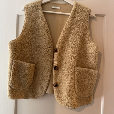 Beige Teddy-Weste