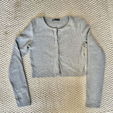 Zara crop grey cardigan EUR M