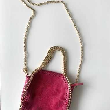 Sac à main en cuir rose made in Italy