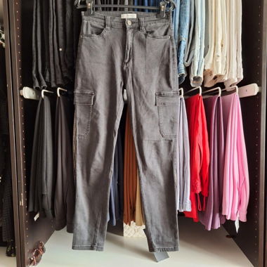 Pull&Bear Skinny Jeans Dark Grey Cargo