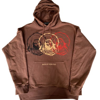BOLD YOUTH Sweat à capuche Heavy Marron L