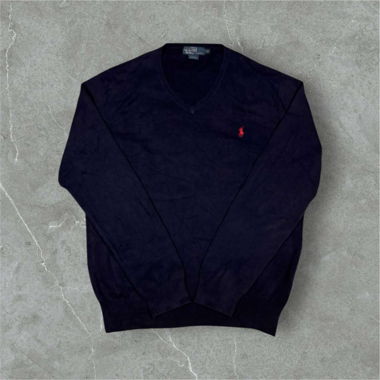 vintage polo ralph lauren v-neck sweatshirt navy
