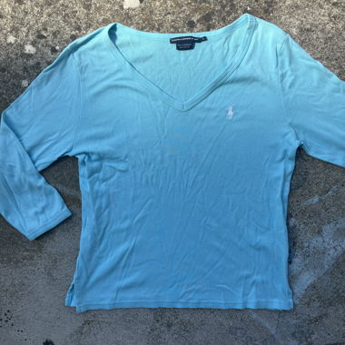 Top Ralph Lauren Sport blu a maniche 2/3