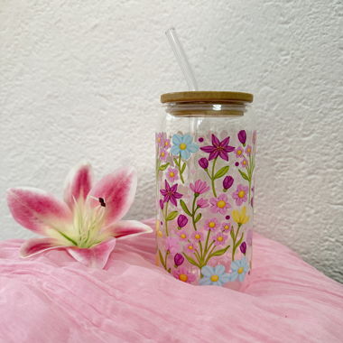 Glas aus Glas Garten Blumenwiese