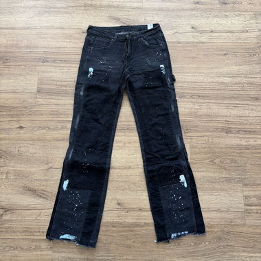 Black Jeans with Brush Effect