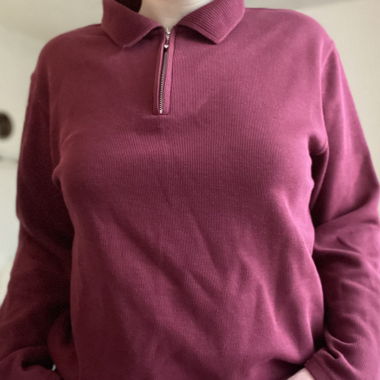 Burgundy Zipper Sweater Miss Beverly