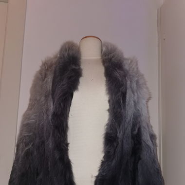 Vintage Fox Fur Coat in shades of grey
