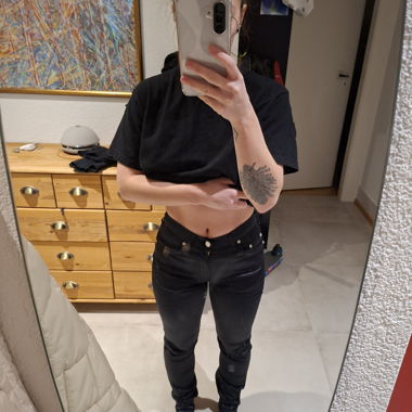 Jeans vintage nero satinato