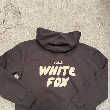 White Fox Hoodie Dark Grey