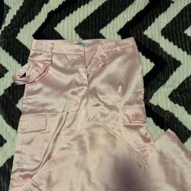 Pink shiny pants