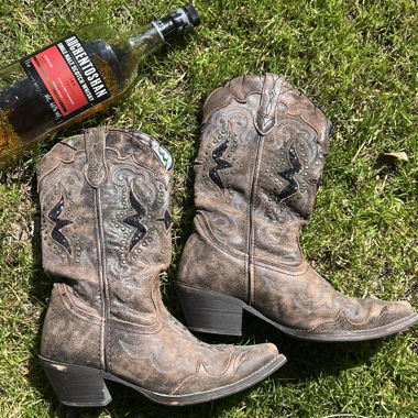 Vintage Cowboy Boots Real Leather Western