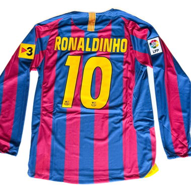 Maillot Nike rétro du FC Barcelone Ronaldinho #10 - L