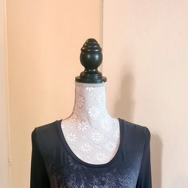 Hip Length Red & Black Summer Chiffon style top