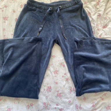 Blue Velour tracksuit bottoms