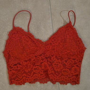 Red Lace Crop Top