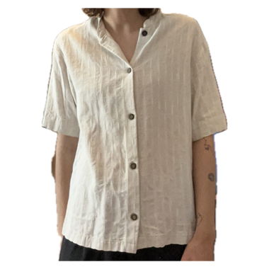 Short-Sleeve Linen Blouse