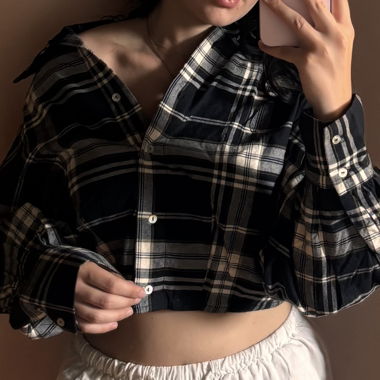 Checked Shirt (cream/black)