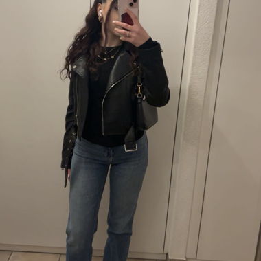 Giacca di pelle nera