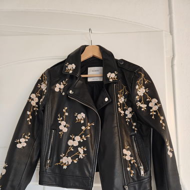 Kunstlederjacke Floral