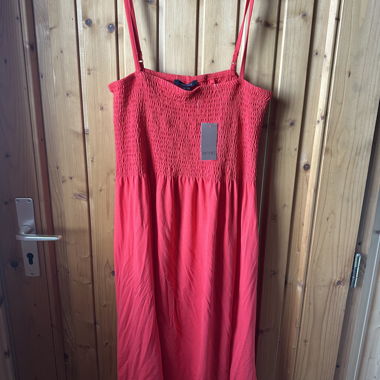 Vestito rosso con spalline sfrangiate taglia L
