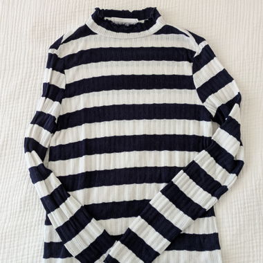 Maglia manica lunga a righe con collo alto