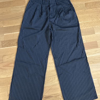 Black and White Striped Trousers
