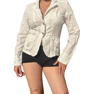 White light linen jacket 