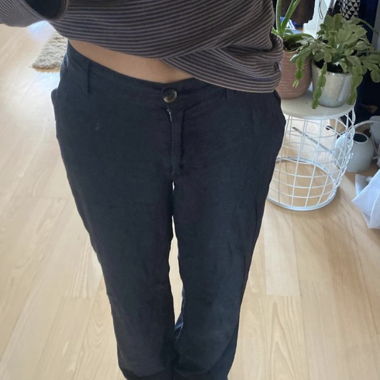 pantalone in lino nero