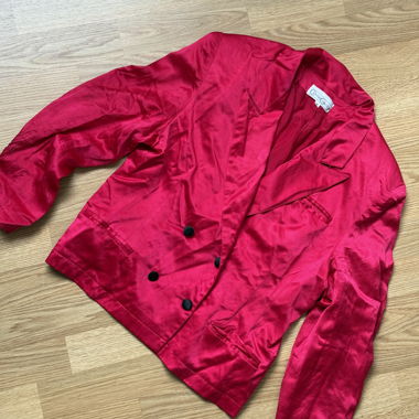 Veste de blazer vintage rose en satin