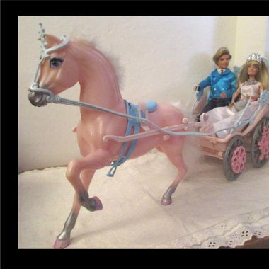 Barbie Marzipan Pferd Kutsche Prinz & Prinzessin