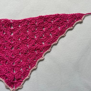 Hand-crocheted Pink Headscarf