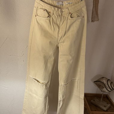 Bershka Wide Leg Jeans Cream EUR 36