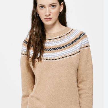 Springfield - Beige jacquard jumper - size S