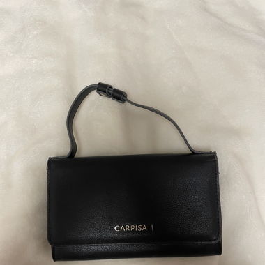 BLACK CARPISA CLUTCH WITH CHEETAH INSIDE