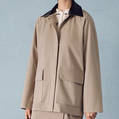 Papaya Beige trench-style jacket