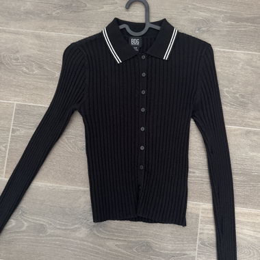 BDG Knit Polo Shirt black