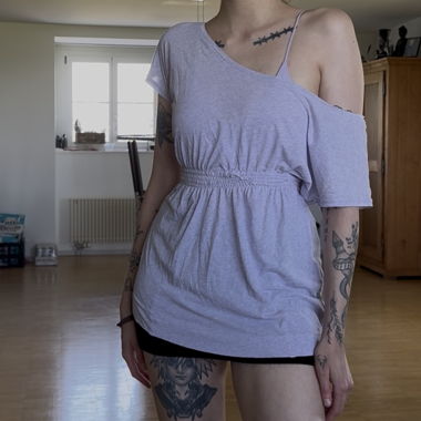 Thriftflip - Lilac One-Shoulder Shirt