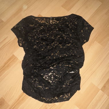 Black lace short-sleeve top
