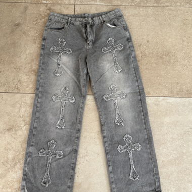 Jeans baggy à motif